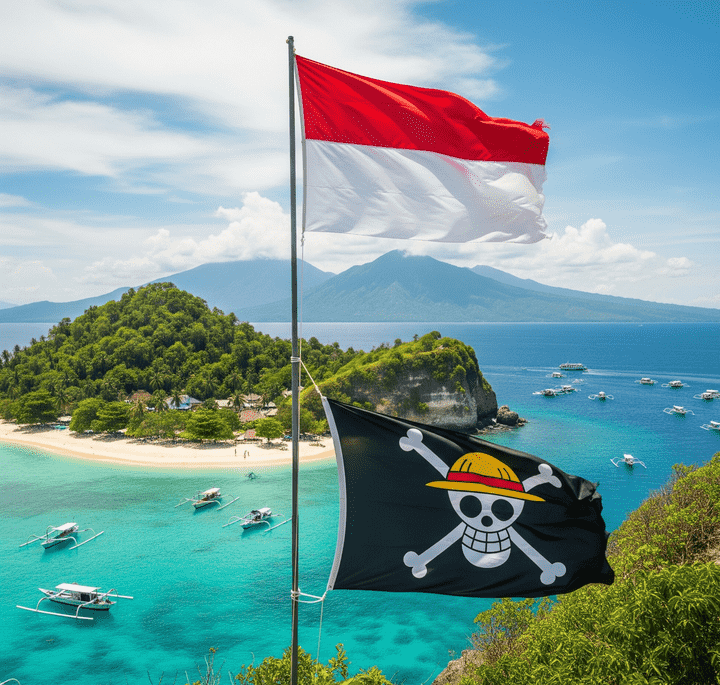 Bendera One Piece dan Merah Putih