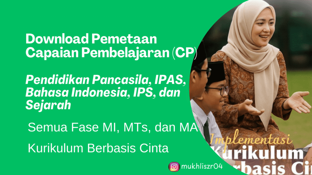 Download Pemetaan (CP) Capaian Pembelajaran Kurikulum Berbasis Cinta Semua Fase RA MI MTs dan MA (Mata Pelajaran Umum)