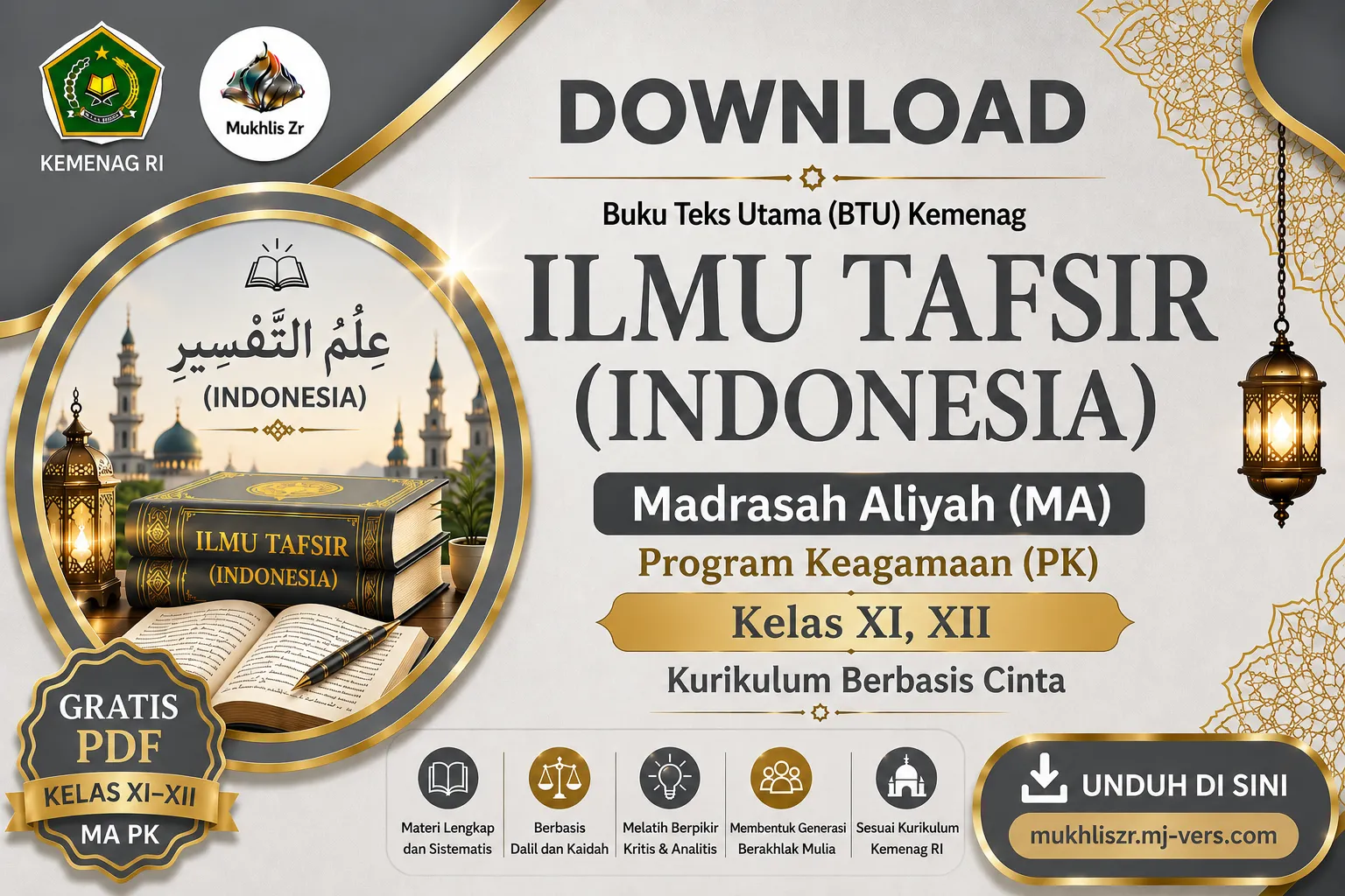 Download Buku Teks Utama (BTU) Ilmu Tafsir (Indonesia) Lengkap MA Program Keagamaan (PK) Kurikulum Berbasis Cinta