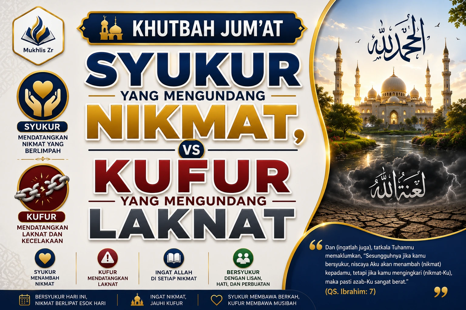 Khutbah Jum’at: Syukur yang Mengundang Nikmat Kufur yang Mengundang Laknat