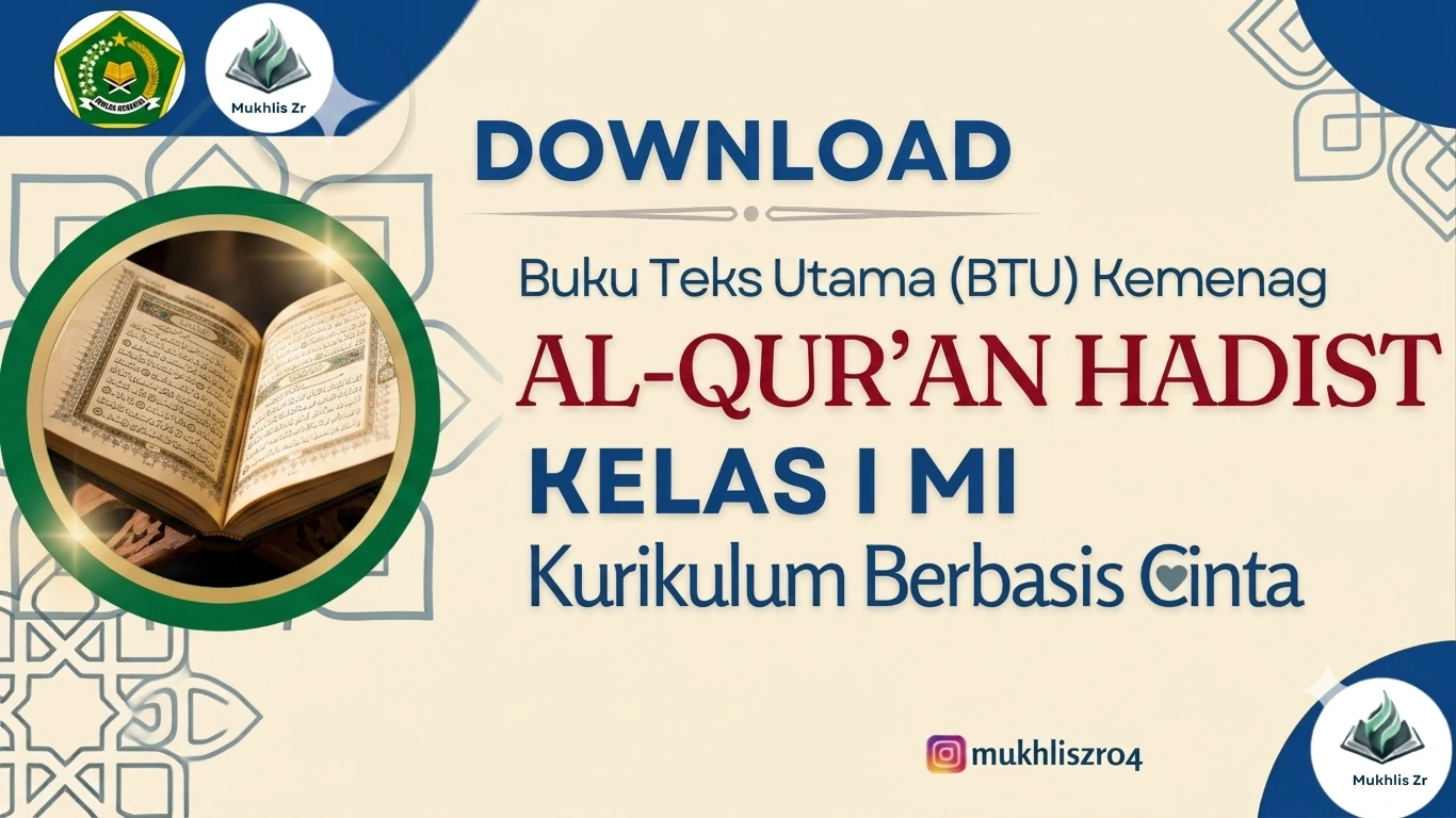 buku teks al-qur'an hadist kelas 1 mi