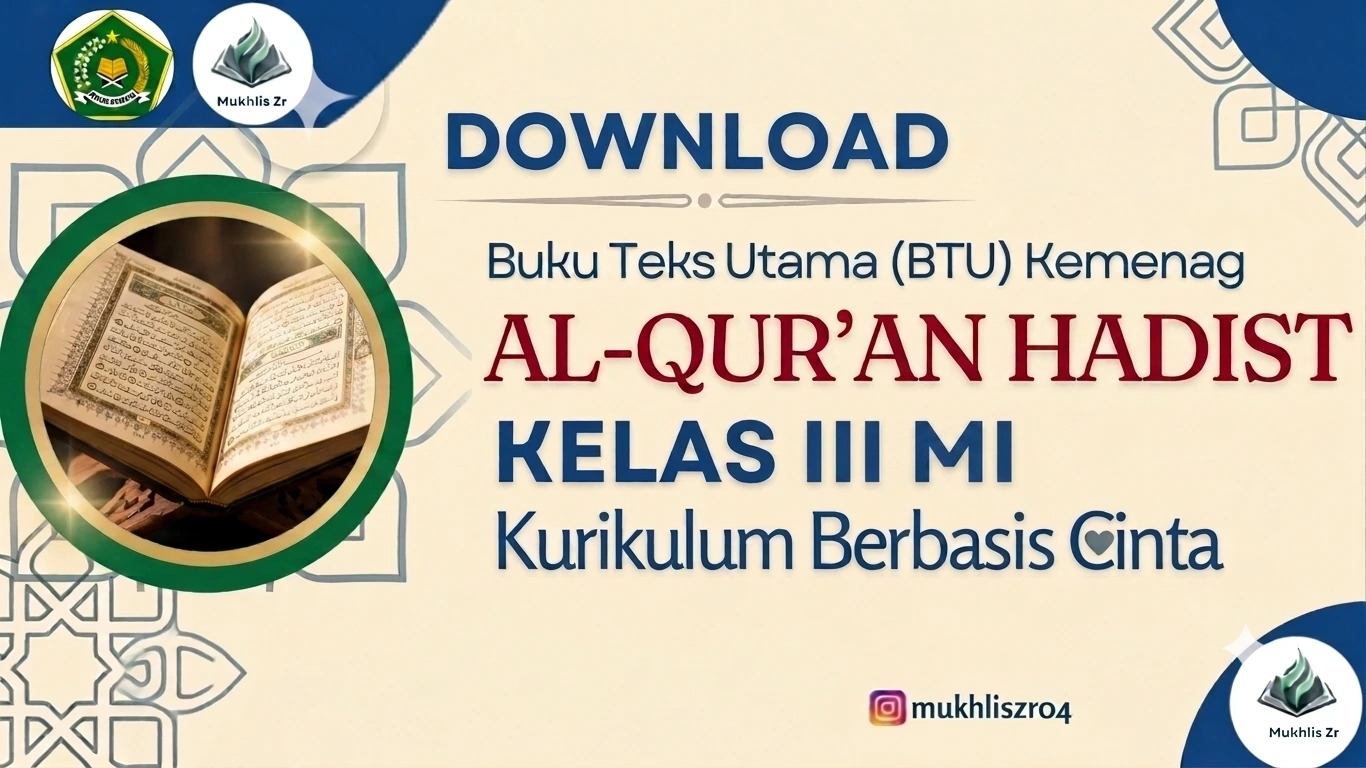 buku teks utama al-qur'an hadist kelas 3 mi