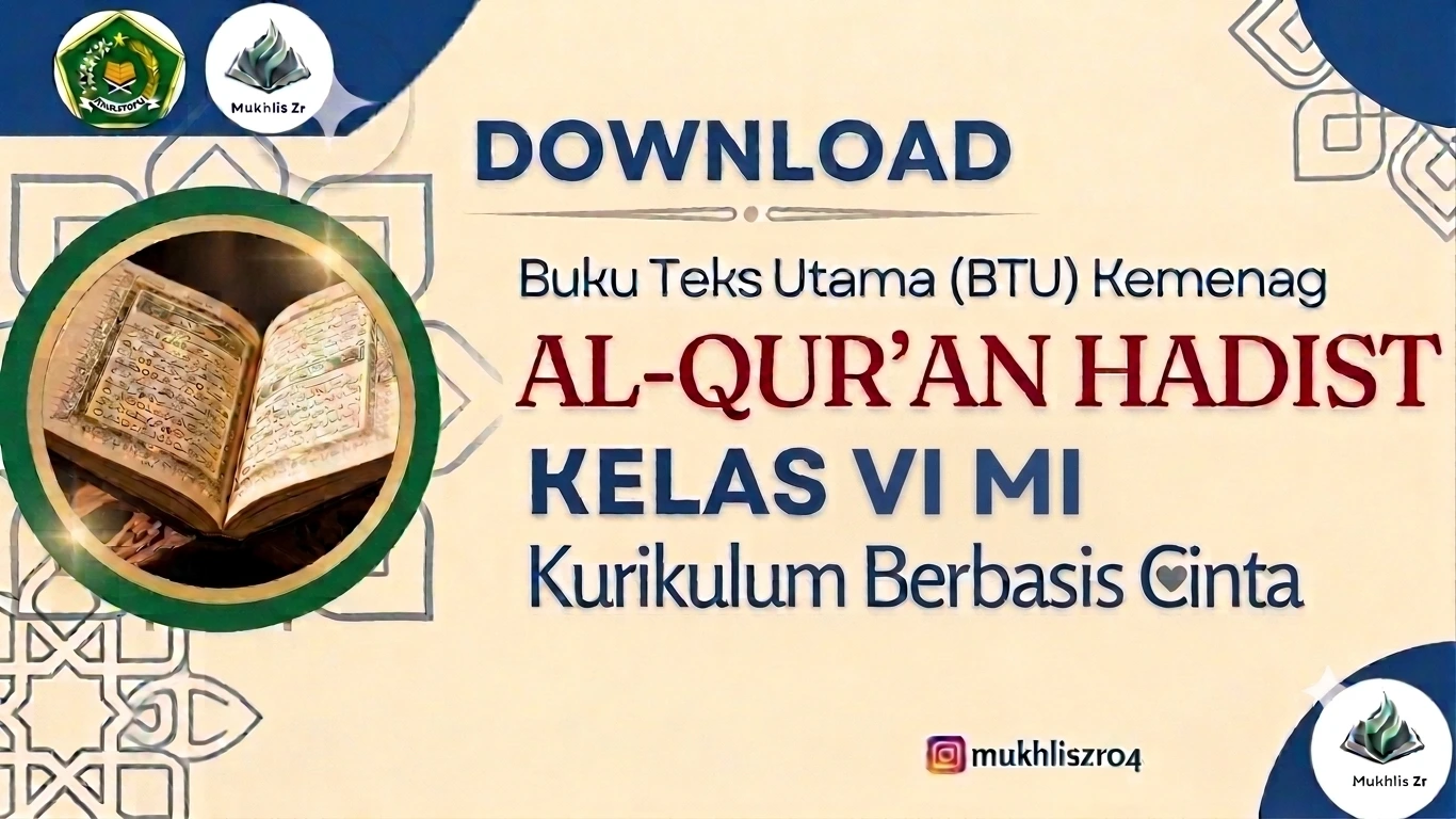 buku teks utama al-qur'an hadist kelas VI mi