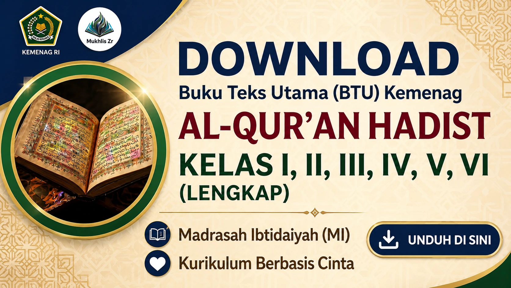 Download Buku Teks Utama Al-Qur'an Hadist Kelas