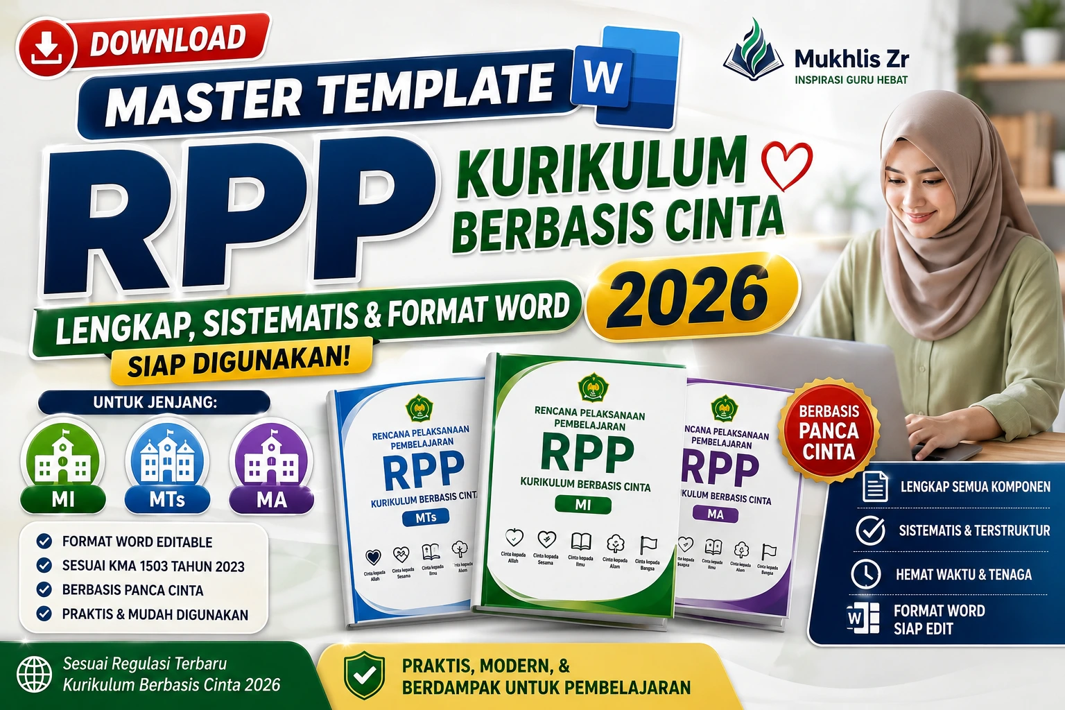 Download Master Template RPP Kurikulum Berbasis Cinta 2026 (MI MTs MA) – Lengkap Sistematis & Format Word Siap Digunakan